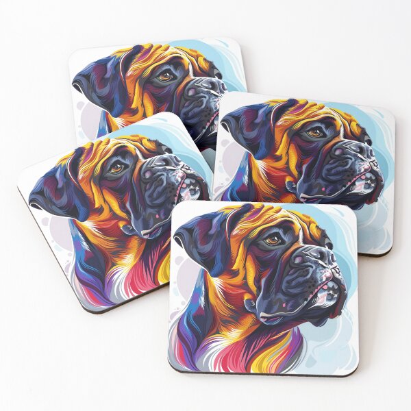 Item preview, Colorful Bullmastiff puppy dog designed and sold by MendaciousMina.