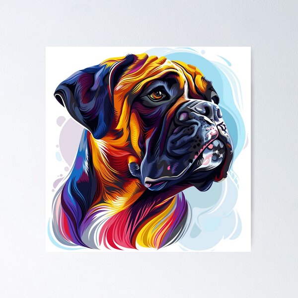 Item preview, Colorful Bullmastiff puppy dog designed and sold by MendaciousMina.