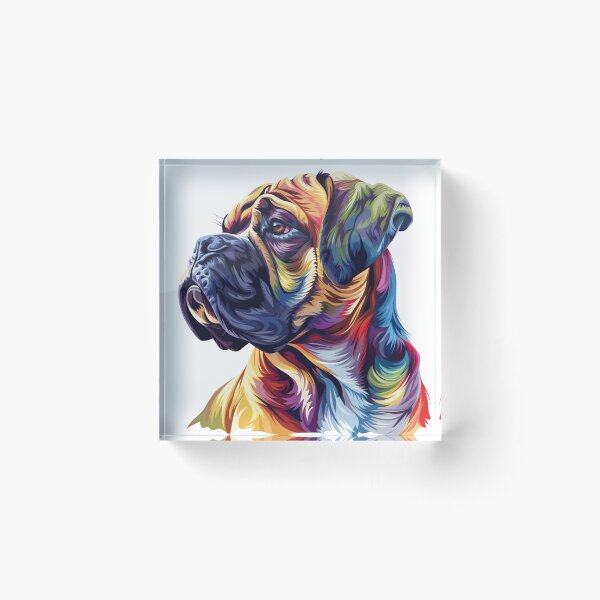 Item preview, Colorful Bullmastiff puppy dog designed and sold by MendaciousMina.