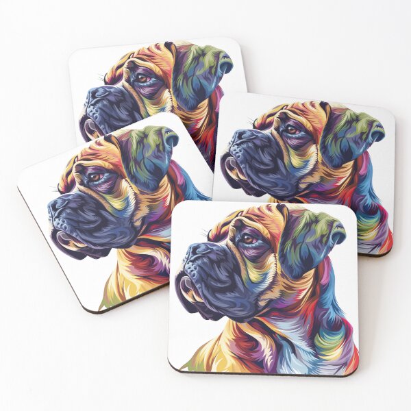 Item preview, Colorful Bullmastiff puppy dog designed and sold by MendaciousMina.