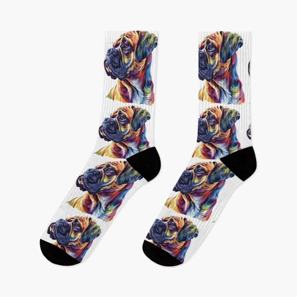 Item preview, Colorful Bullmastiff puppy dog designed and sold by MendaciousMina.