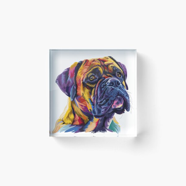 Item preview, Colorful Bullmastiff puppy dog designed and sold by MendaciousMina.