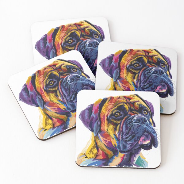 Item preview, Colorful Bullmastiff puppy dog designed and sold by MendaciousMina.