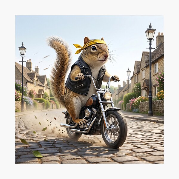 Item preview, Thirteen-Lined Ground Squirrel Rides His Motorcycle designed and sold by Tridentulus.