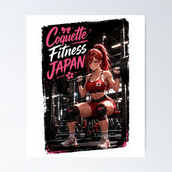Item preview, Coquette Fitness Japan Anime Gym Girl Workout Aesthetic Art designed and sold by Digistore1221.
