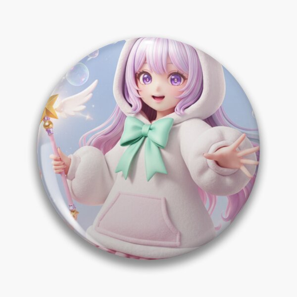 Item preview, Cute Anime Girl in Bear Hoodie in Pastel Candy Land designed and sold by Golden_Pixel_Paper.