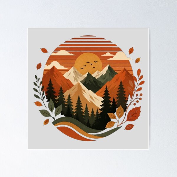 Item preview, The Urban Explorer | Autumn Mountain Sunset Boho Fall Landscape designed and sold by The Urban Explorer.