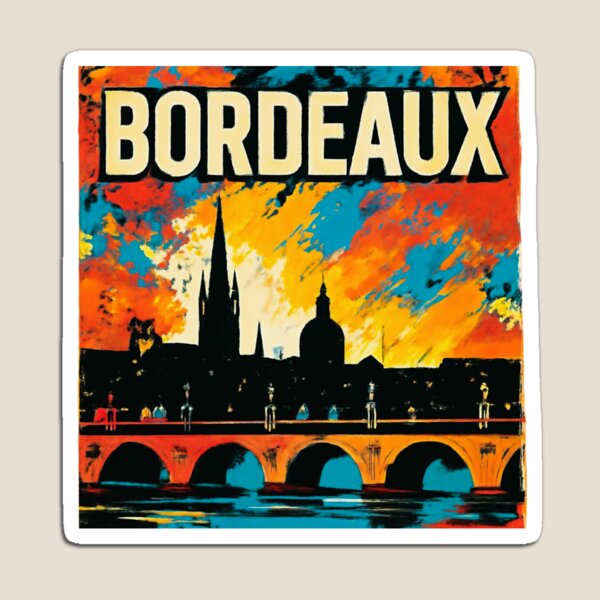 Item preview, Bordeaux France Vintage Travel Poster Colorful Painting Retro Art designed and sold by RDproject.
