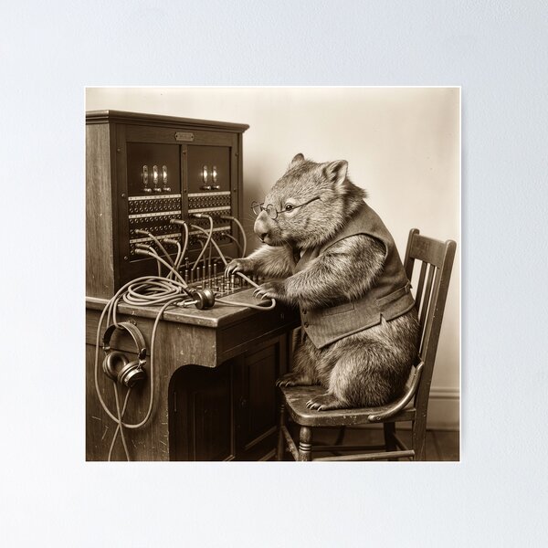 Item preview, Wombat Switchboard Operator Connects Calls designed and sold by Tridentulus.