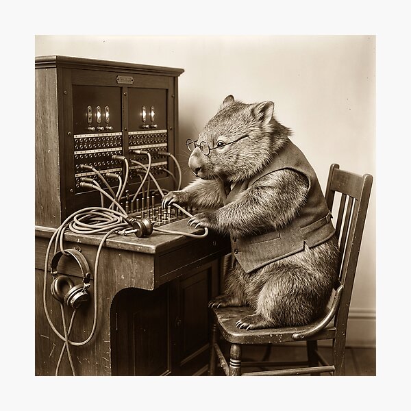Item preview, Wombat Switchboard Operator Connects Calls designed and sold by Tridentulus.