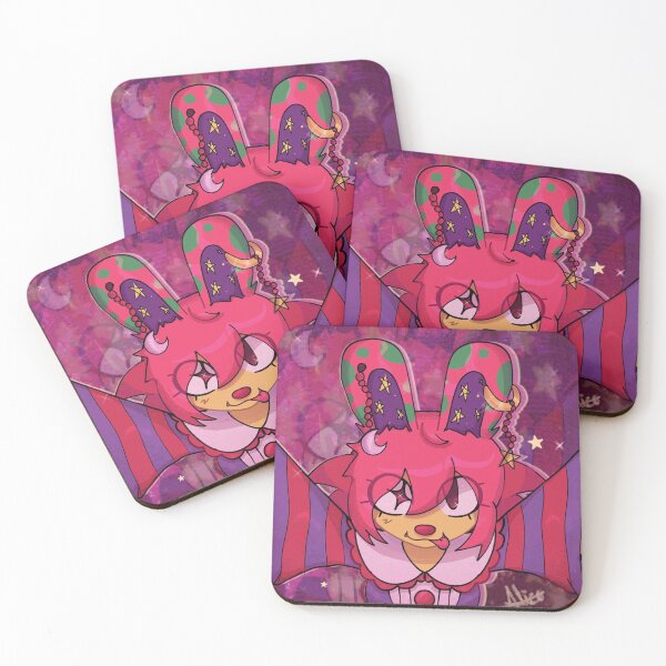 Item preview, Winged Pink Bunny Character with Celestial Scene Aesthetic designed and sold by CrispinNorwood.