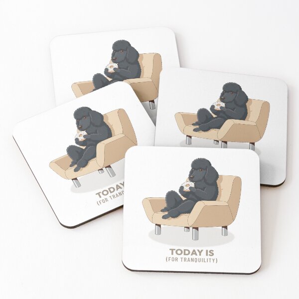 Item preview, Black Poodle Enjoying a Sweet Donut Vintage Aesthetic designed and sold by COZY VINTAGE animal.