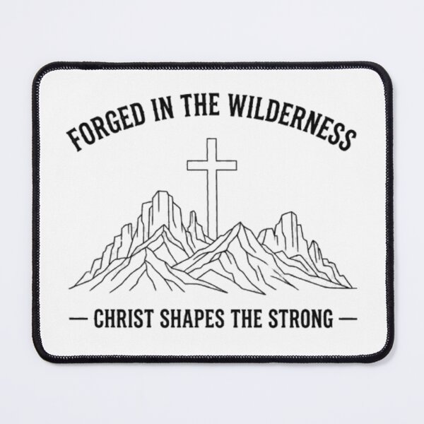 Item preview, Forged in the Wilderness Christian Mountain Cross Design – Christ Shapes the Strong designed and sold by graceformen.