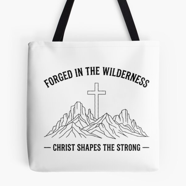 Item preview, Forged in the Wilderness Christian Mountain Cross Design – Christ Shapes the Strong designed and sold by graceformen.