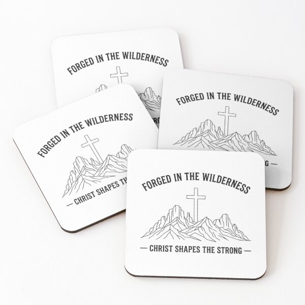 Item preview, Forged in the Wilderness Christian Mountain Cross Design – Christ Shapes the Strong designed and sold by graceformen.