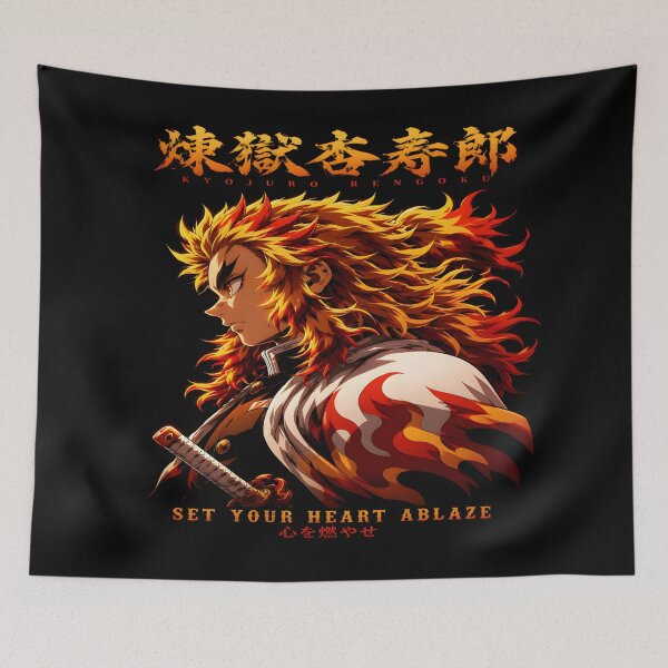 Item preview,  Set Your Heart Ablaze -Flame Hashira- Epic Quote Aesthetic Design designed and sold by TTdesigns123.