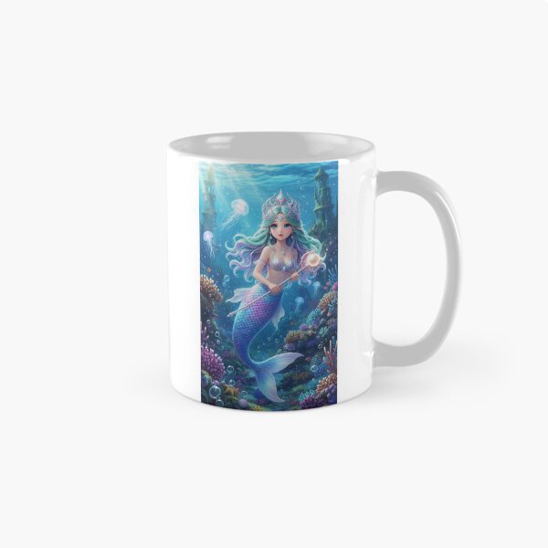 Item preview, Anime Mermaid Princess with Magic Wand Underwater designed and sold by Golden_Pixel_Paper.