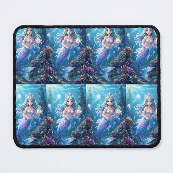 Item preview, Anime Mermaid Princess with Magic Wand Underwater designed and sold by Golden_Pixel_Paper.