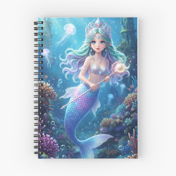 Item preview, Anime Mermaid Princess with Magic Wand Underwater designed and sold by Golden_Pixel_Paper.