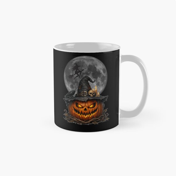 Item preview, Spooky Pumpkin Witch with Full Moon Silhouette designed and sold by DeliaDesignsCo.