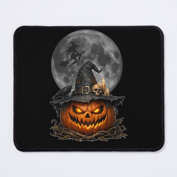 Item preview, Spooky Pumpkin Witch with Full Moon Silhouette designed and sold by DeliaDesignsCo.