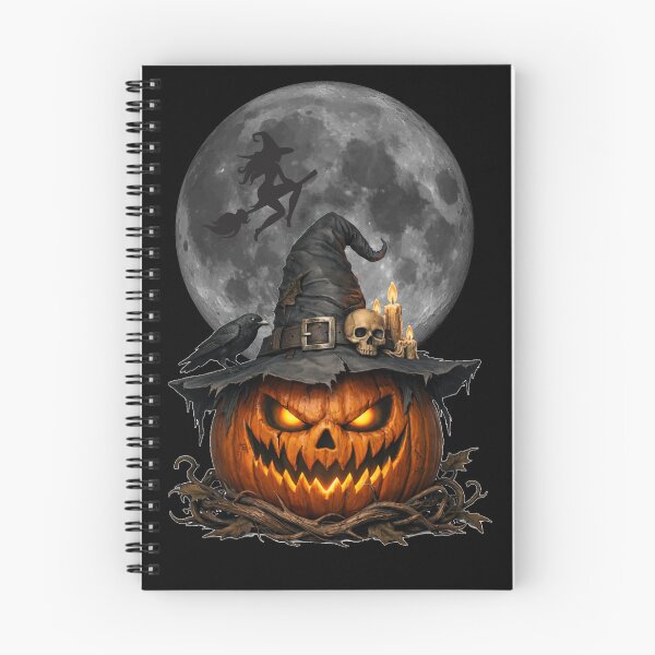 Item preview, Spooky Pumpkin Witch with Full Moon Silhouette designed and sold by DeliaDesignsCo.