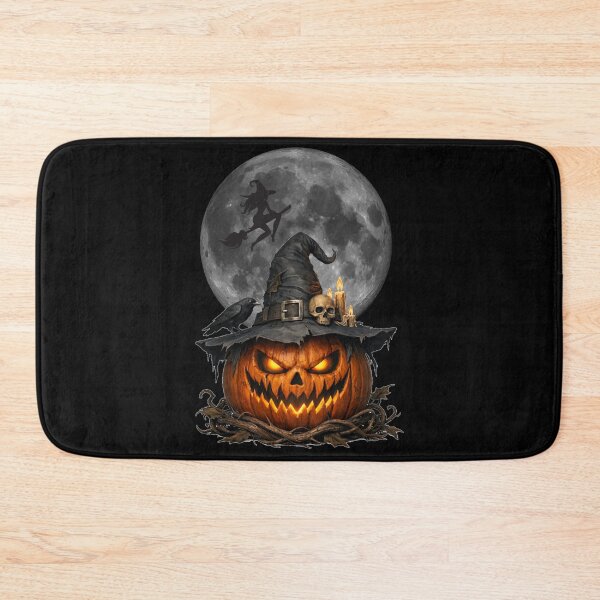 Item preview, Spooky Pumpkin Witch with Full Moon Silhouette designed and sold by DeliaDesignsCo.