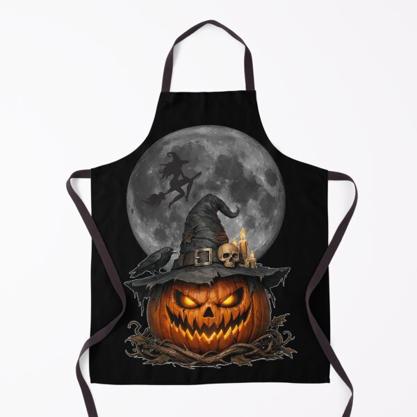 Item preview, Spooky Pumpkin Witch with Full Moon Silhouette designed and sold by DeliaDesignsCo.