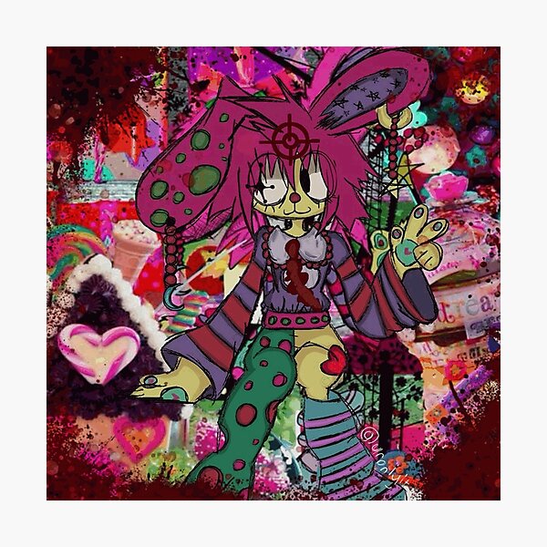 Item preview, Alternative Pink Bunny Character in Colorful Candy Collage designed and sold by CrispinNorwood.