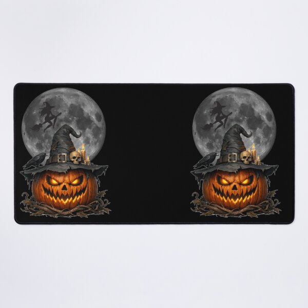 Item preview, Spooky Pumpkin Witch with Full Moon Silhouette designed and sold by DeliaDesignsCo.