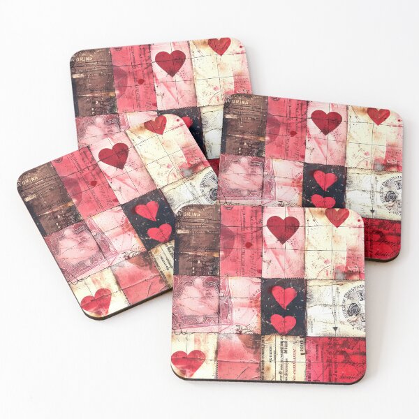 Item preview, Valentine’s Day Patchwork-Style Vintage Digital Design Art designed and sold by DEC02.