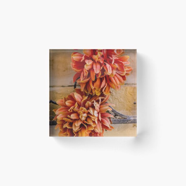 Item preview, Orange Artificial Flower Wreath On Rustic Metal Gate — Autumn Fabric Floral Decoration For Home designed and sold by Nmallia.