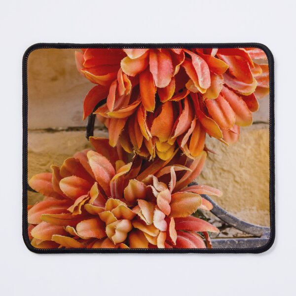 Item preview, Orange Artificial Flower Wreath On Rustic Metal Gate — Autumn Fabric Floral Decoration For Home designed and sold by Nmallia.