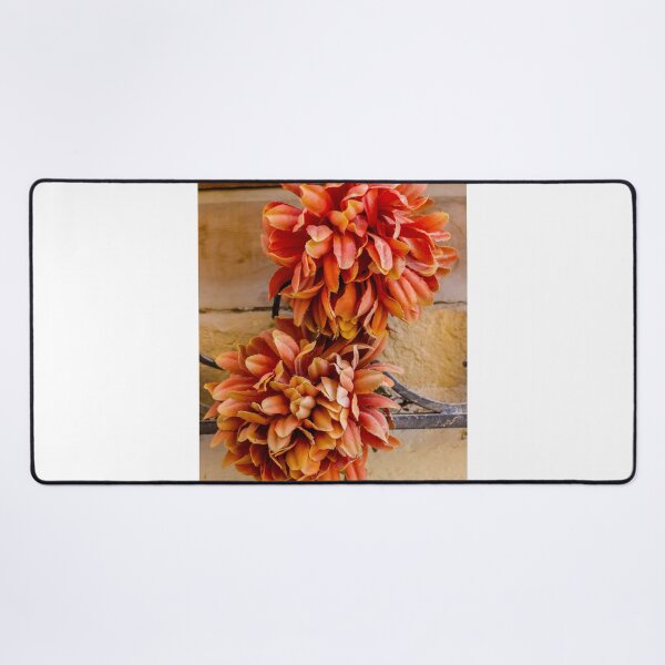 Item preview, Orange Artificial Flower Wreath On Rustic Metal Gate — Autumn Fabric Floral Decoration For Home designed and sold by Nmallia.