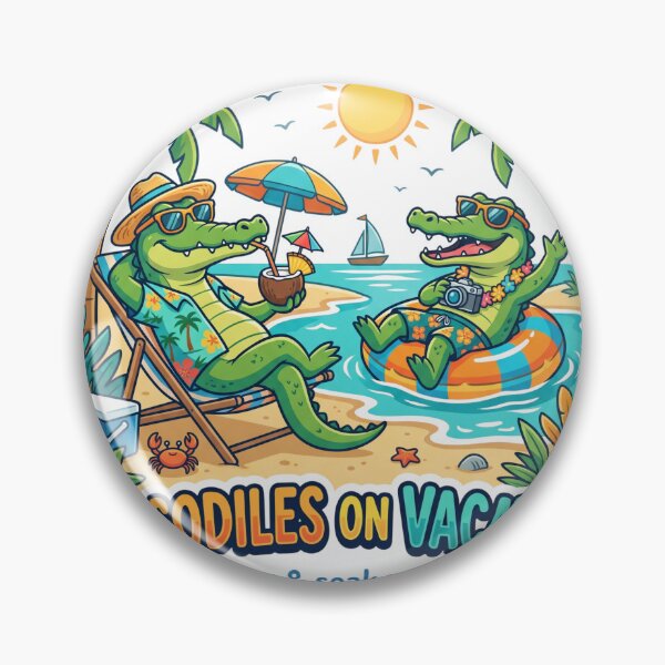 Item preview, Crocodiles On Vacation Funny Summer Tropical Beach Art designed and sold by rich-moda.