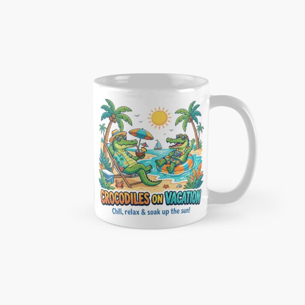 Item preview, Crocodiles On Vacation Funny Summer Tropical Beach Art designed and sold by rich-moda.