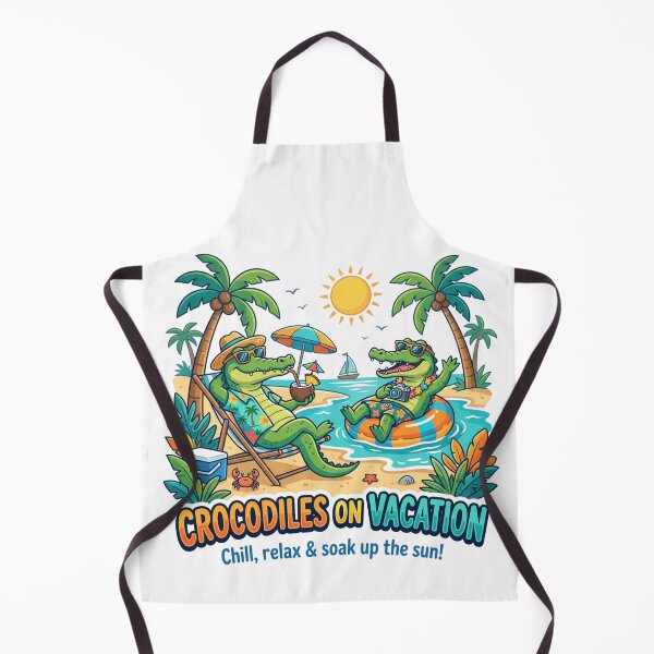 Item preview, Crocodiles On Vacation Funny Summer Tropical Beach Art designed and sold by rich-moda.