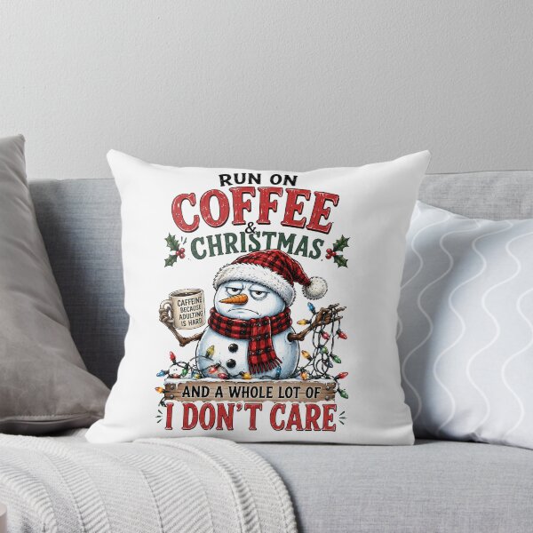 Item preview, Run On Coffee Funny Christmas Snowman designed and sold by madebymayberry.