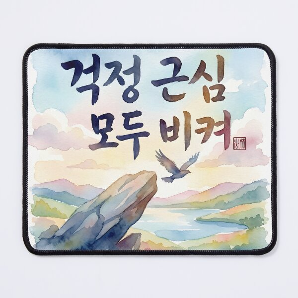 Item preview, Uplifting Korean Calligraphy Watercolor Landscape designed and sold by K-Brush.