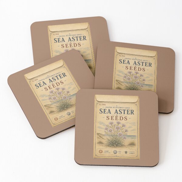 Item preview, Vintage Seed Packet PRINT ONLY NOT REAL- Sea Aster Coastal Wildflowers Series 004 designed and sold by Beachy.