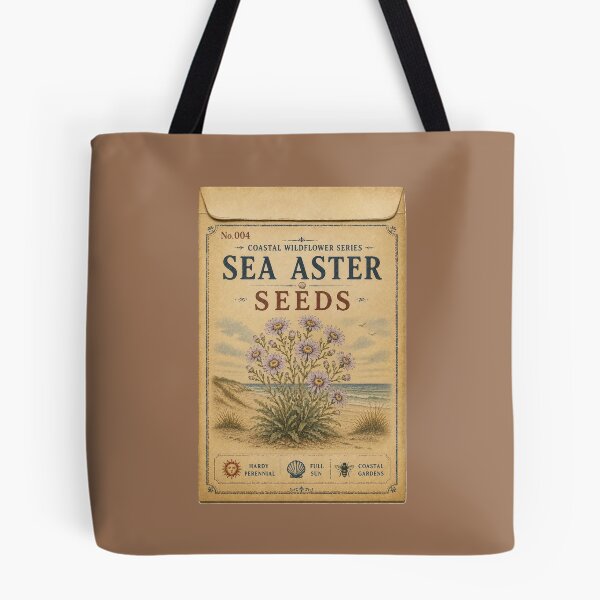 Item preview, Vintage Seed Packet PRINT ONLY NOT REAL- Sea Aster Coastal Wildflowers Series 004 designed and sold by Beachy.