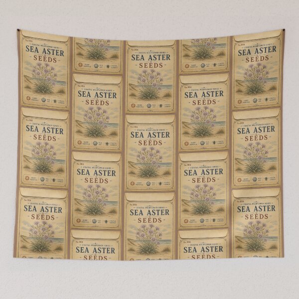 Item preview, Vintage Seed Packet PRINT ONLY NOT REAL- Sea Aster Coastal Wildflowers Series 004 designed and sold by Beachy.
