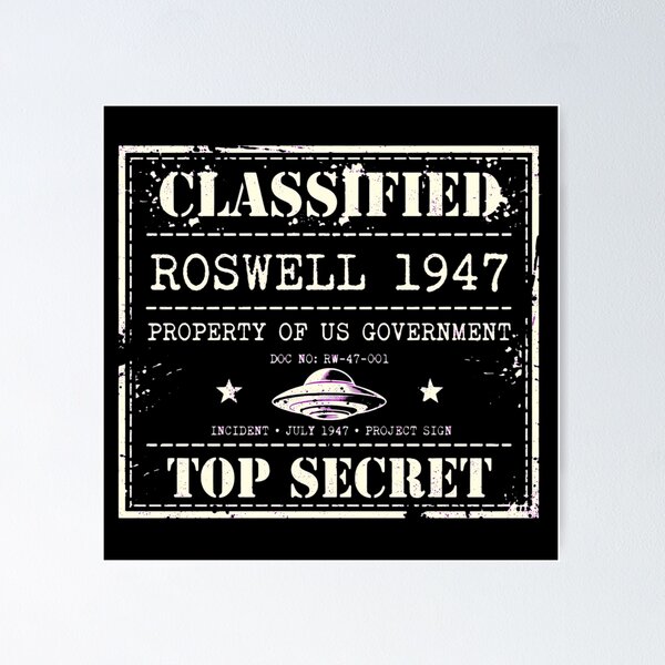 Item preview, Roswell 1947 Top Secret Classified Document Top Secret Incident July UFO Cover Up designed and sold by Yellowriversss.