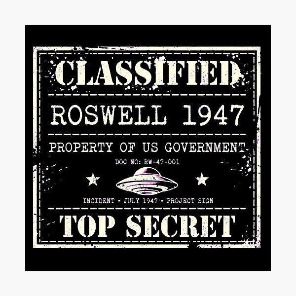 Item preview, Roswell 1947 Top Secret Classified Document Top Secret Incident July UFO Cover Up designed and sold by Yellowriversss.