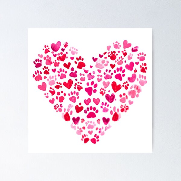 Item preview, Valentine's (Faux) Dog Paw Prints Red Heart Designs designed and sold by DEC02.