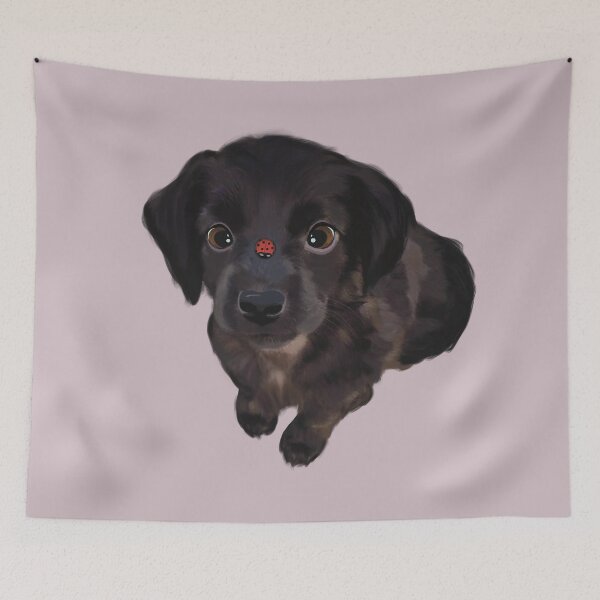 Item preview, Cute Dog with a Lady Bug designed and sold by AuraBerryArt.