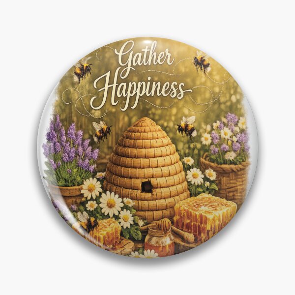 Item preview, Gather Happiness Wildflower Floral  Bee Art designed and sold by Mindful56.