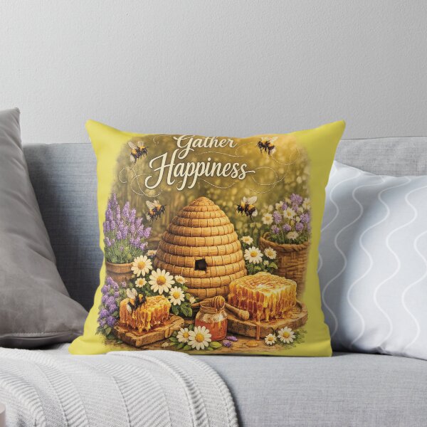 Item preview, Gather Happiness Wildflower Floral  Bee Art designed and sold by Mindful56.