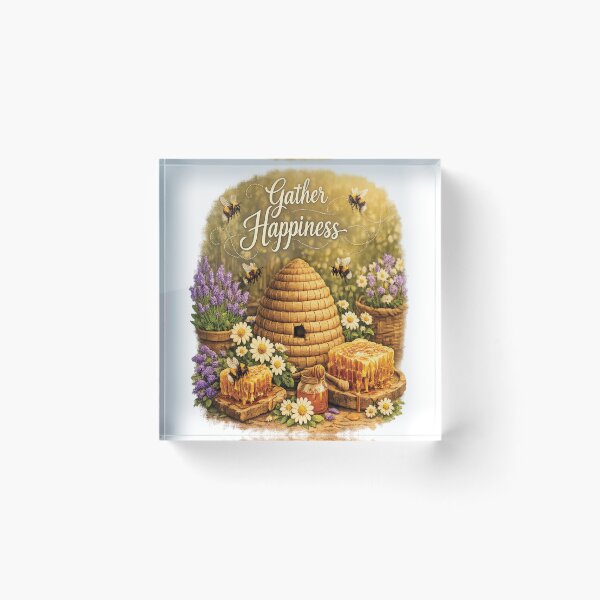 Item preview, Gather Happiness Wildflower Floral  Bee Art designed and sold by Mindful56.