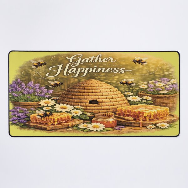 Item preview, Gather Happiness Wildflower Floral  Bee Art designed and sold by Mindful56.